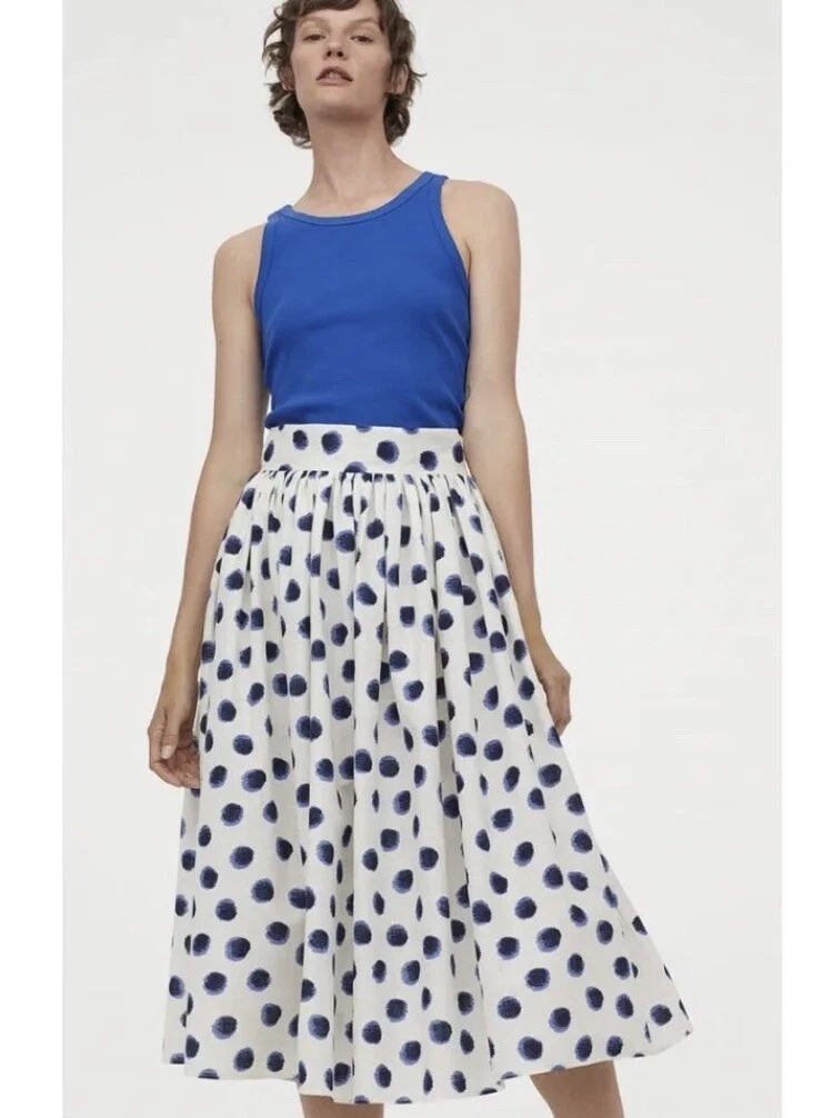 H&m blue and white clearance skirt