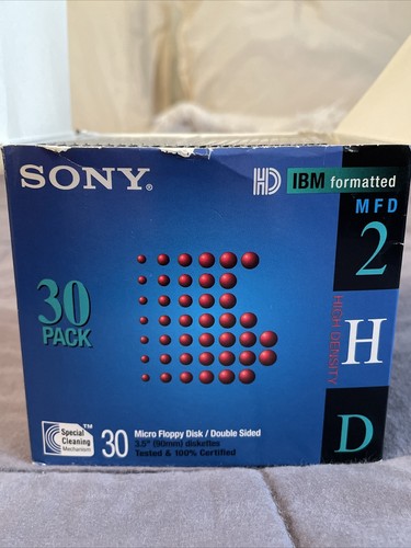 25-Sony Micro Floppy Disk Double Sided 3.5" 10MFD-2HD 1.44MB - NEW-OPENED - Picture 2 of 7