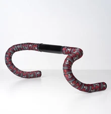 BTP Bicycle Handlebar Tape Woven TARTAN DARK RED Road Touring MTB Bikes