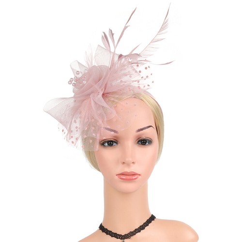 5 Count Fleur À Tête De Plume En Maille Bandeau Fascinateurs Manquer La officiel Mariée