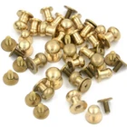 5-500pcs Stud Screw Round Head Solid Brass Nail Rivet Chicago Button DIY Leather