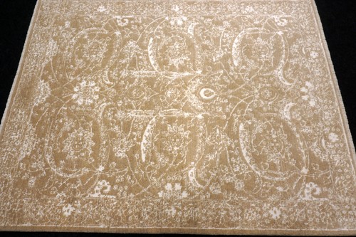 Orient Teppich Isfahan 193 x 151 cm Seide Modern Design Perserteppich Beige Weiß - Bild 4 von 14