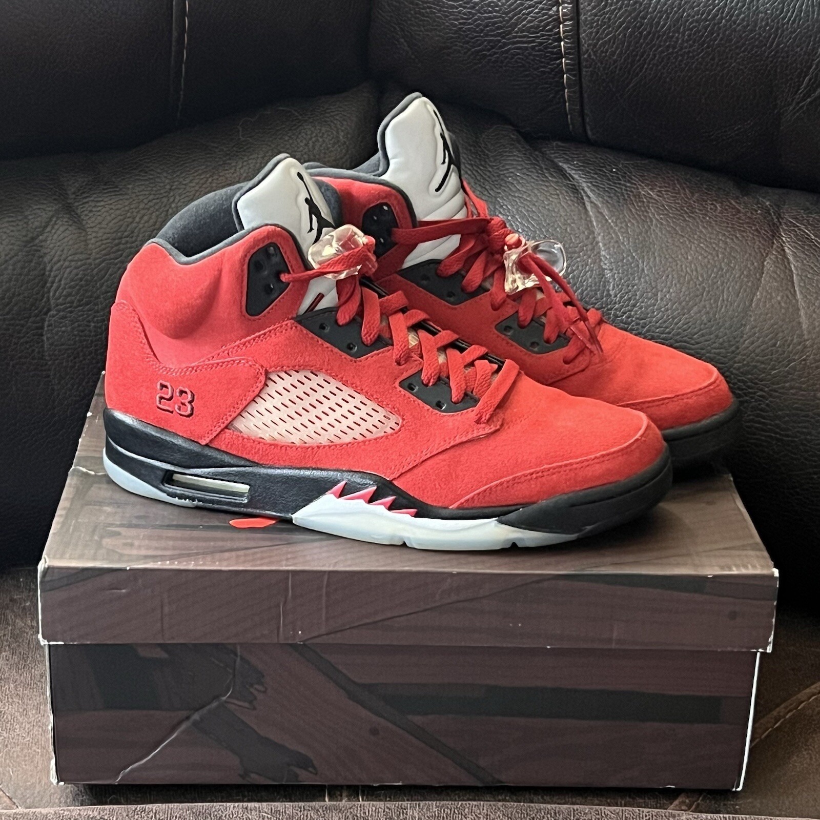 Nike Air Jordan 5 Retro Raging Bull Red Black Size 10 DD0587 600