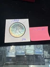 BU TONED PASTEL RAINBOW  1993 Silver American Eagle
