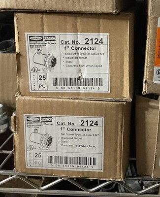 2124 HUBBELL RACO 1 '' SET SCREW TYPE CONNECTOR INSULATED  25 PIECES