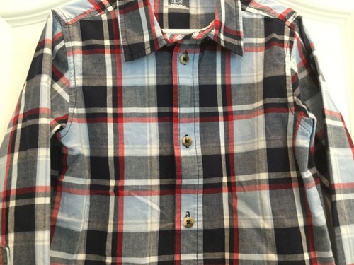 Garanimals Boys Dress Shirt Size 5 T Black Blue red Checks Long Sleeve 21 - Picture 6 of 6