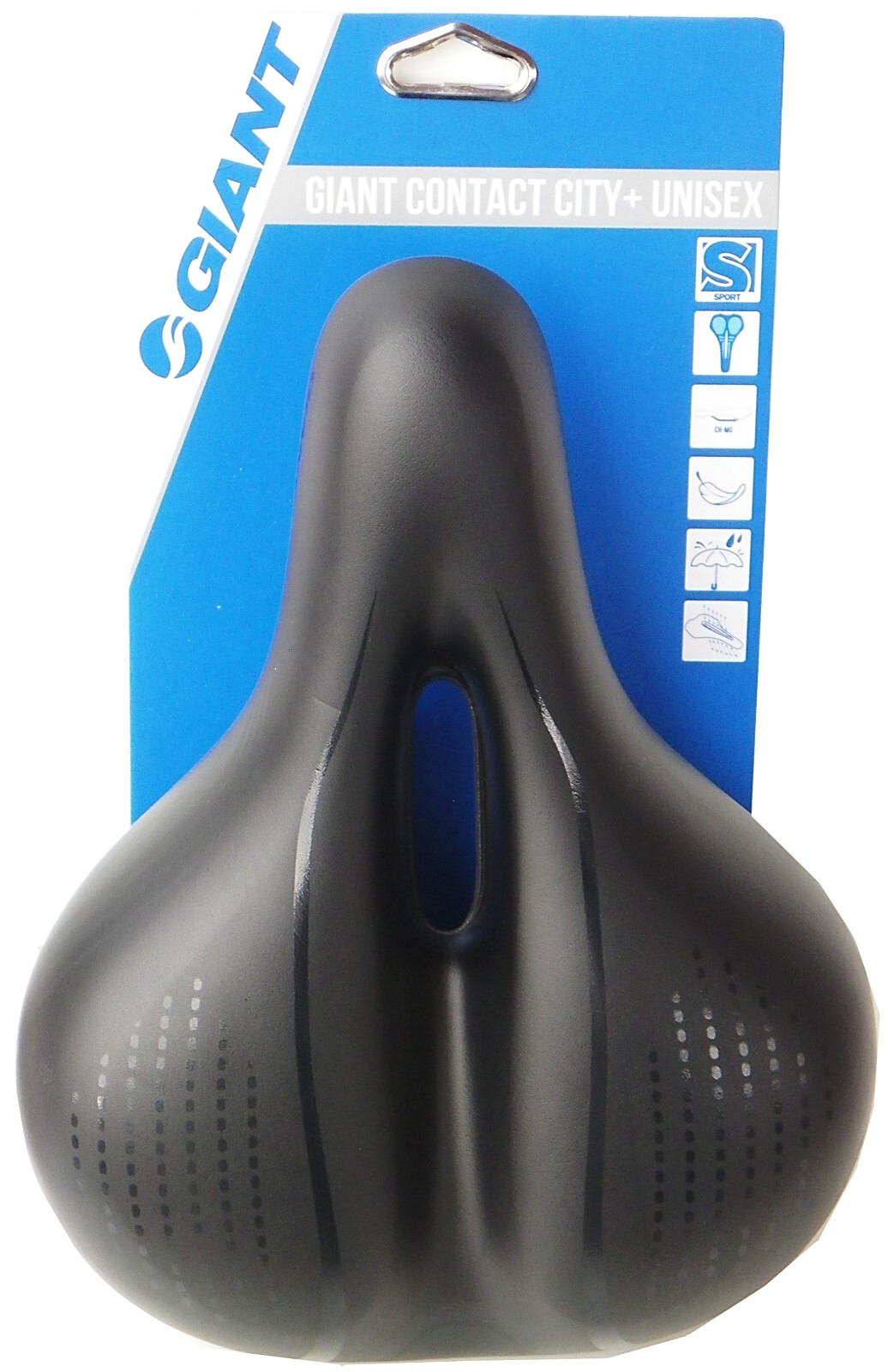 Selle GIANT Contact City + Unisex noire pour vélo urbain