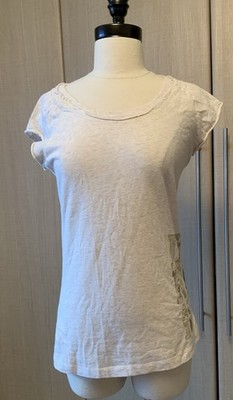 Women s DKNY Active beige short sleeve cotton T-shirt Sz Small