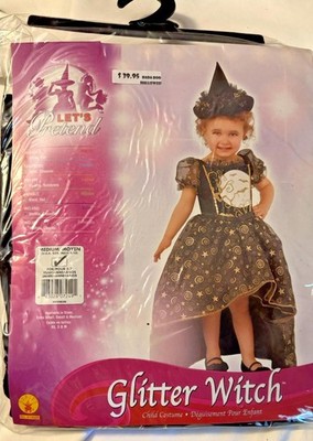 Kids Girls - Rubies Glitter Witch Halloween Costume Size Medium 8-10