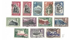 1935-36 CEYLON - SG 368/378 11 Values USED