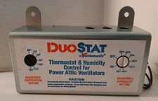 Programmable Dual Thermostat Humidistat 1-Day Power Attic Ventilator Mountable