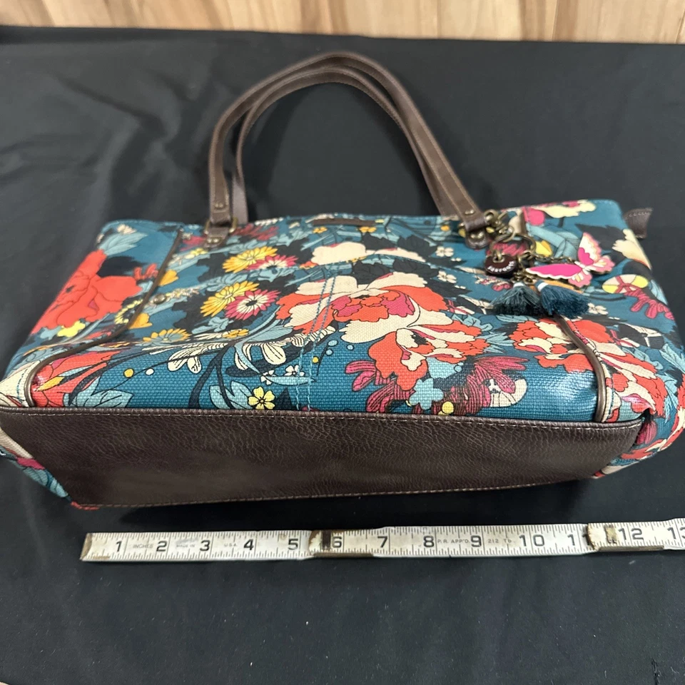 Bolsa tote Sacroots média multicolorida padrão floral - Imagem 2 de 4