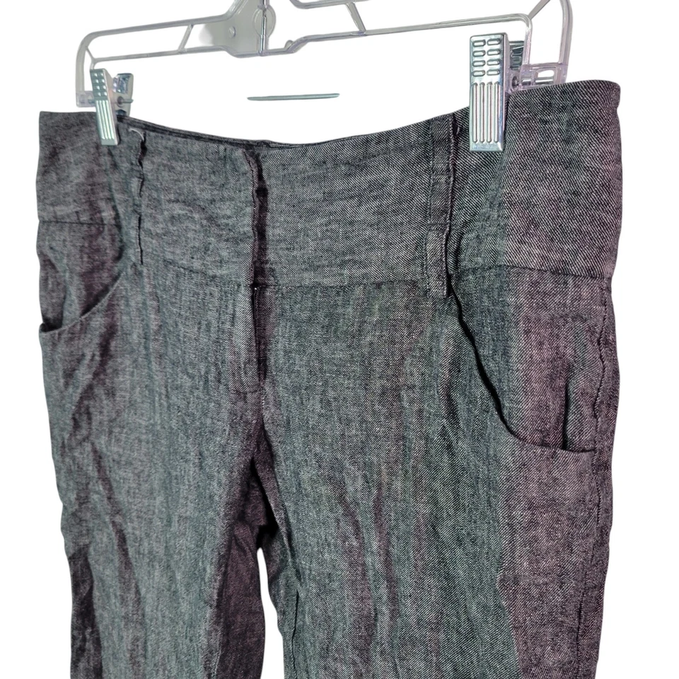 A. Byer Womens Size 9 Gray Solid Linen Dress Pants - Image 4 of 4