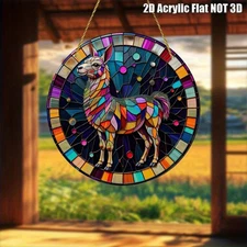 Geometric Alpaca 8" Modern Suncatcher