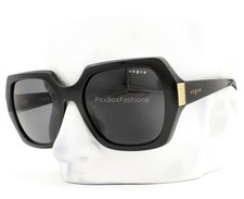 Vogue Sunglasses Gloss Black Gray Gold Crystals Logo VO 5612-SB W44/87 with Case