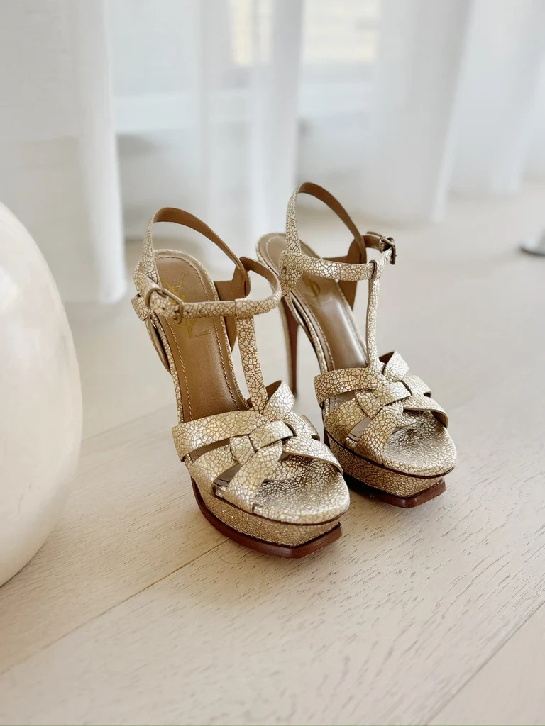 YVES SAINT LAURENT Sandali omaggio metallizzati (TG. 36 5)