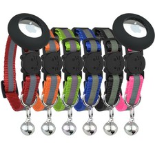 Reflective Cat Collar with AirTag Holders, Set of 6, with Bells, Solid  Safe...