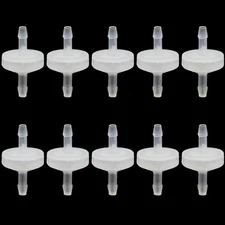 10 Pack 1/8 Inch Plastic Check Valve, One Way Barb Hose Inline Non Return for Fu