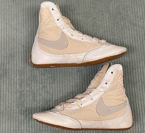 Vintage 1982 Nike GRECO Wrestling Shoes Size 1 1/2 White/Natural w