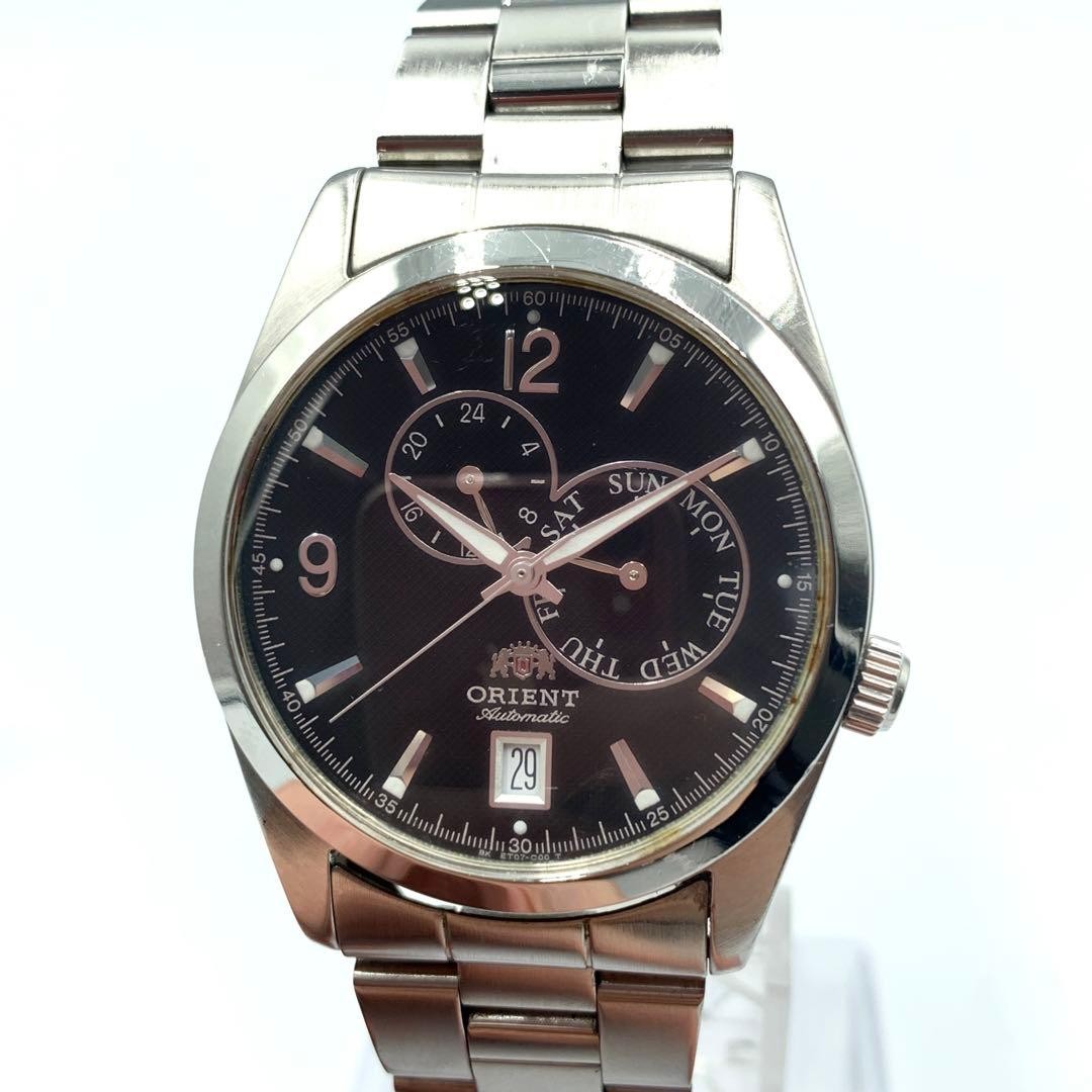 ORIENT　オリエント　オートマティック　自動巻　ET07-C1　デイデイト ORIENT ET07-C1-C Mens 175mm Vintage Stainless Automatic Working