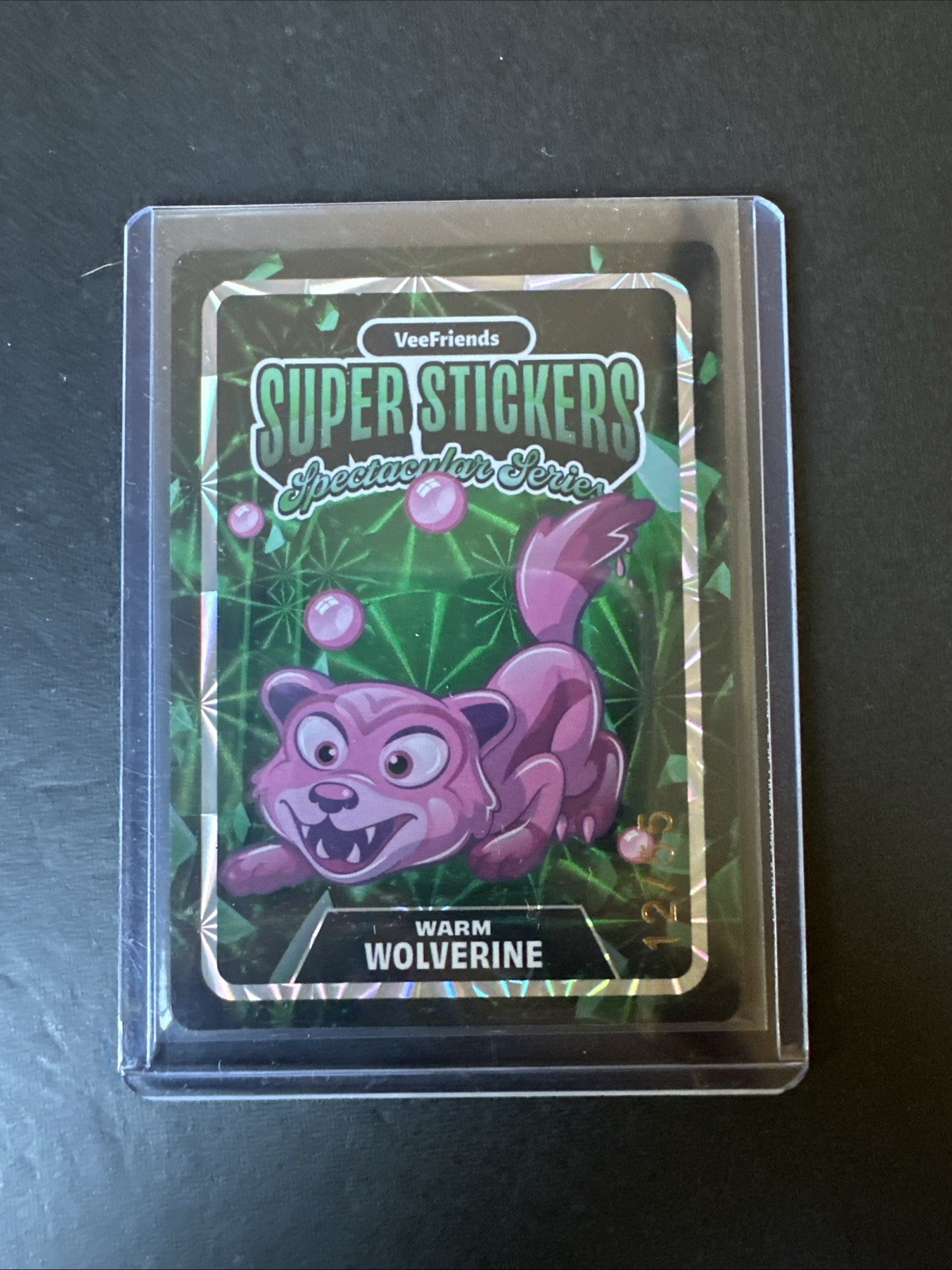 VeeFriends 2026 Warm Wolverine 12/55 Bubblegum On Emeralds Super Stickers ￼