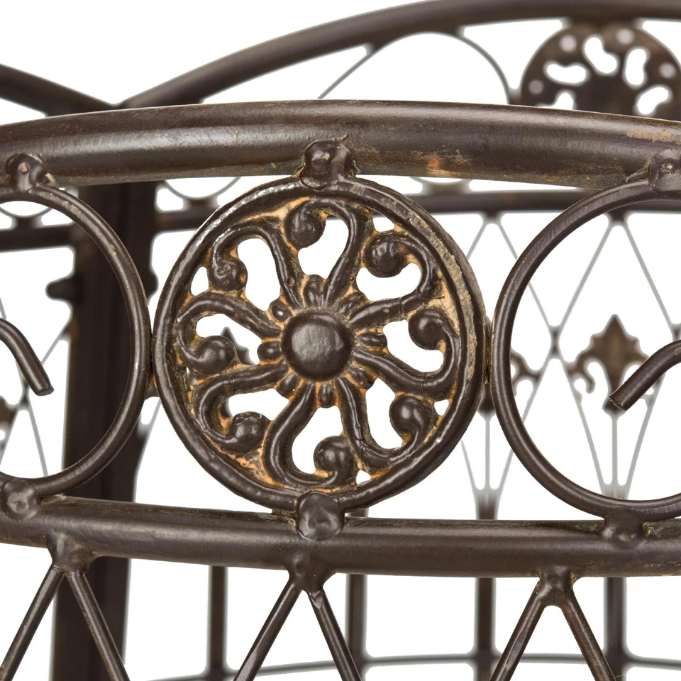 Banco Árbol Safavieh Rústico Exterior Redondo Metal Banco Jardín Patio Muebles NUEVO Foto 3 de 4