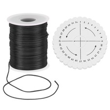 1.5mm 109 Yards Poly Satin String Cord for Bracelet Jewelry Trim, Black