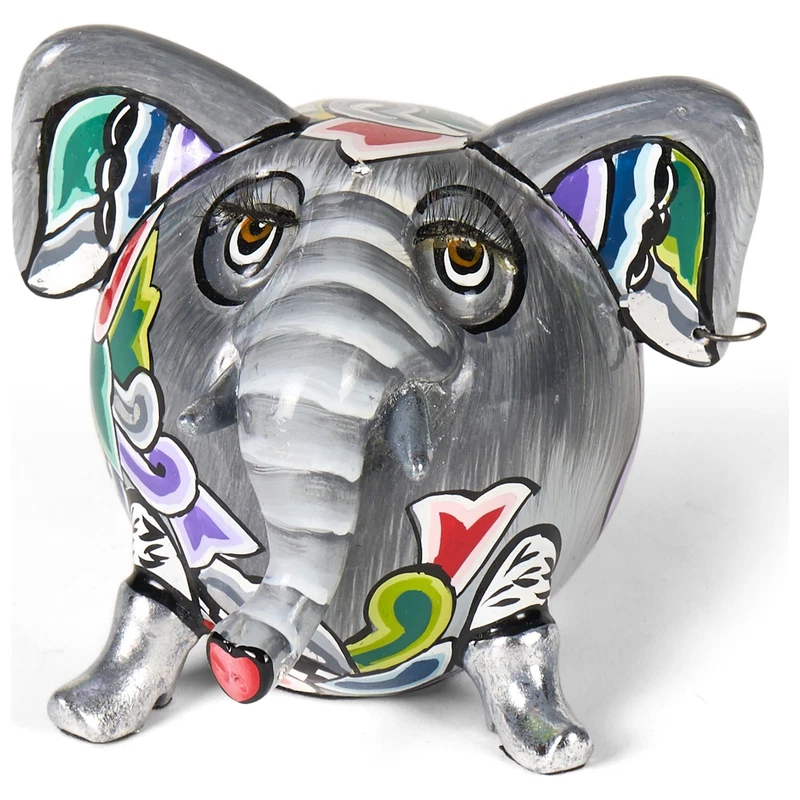 ELEFANTE Statua Scultura Tom's Drag 4507 Hathi Argento 12 cm Pop Art Fortuna