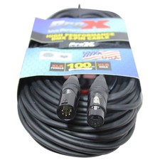 ProX XC-5PDMX100 100' DMX XLR5-M to XLR5-F High Performance Cable