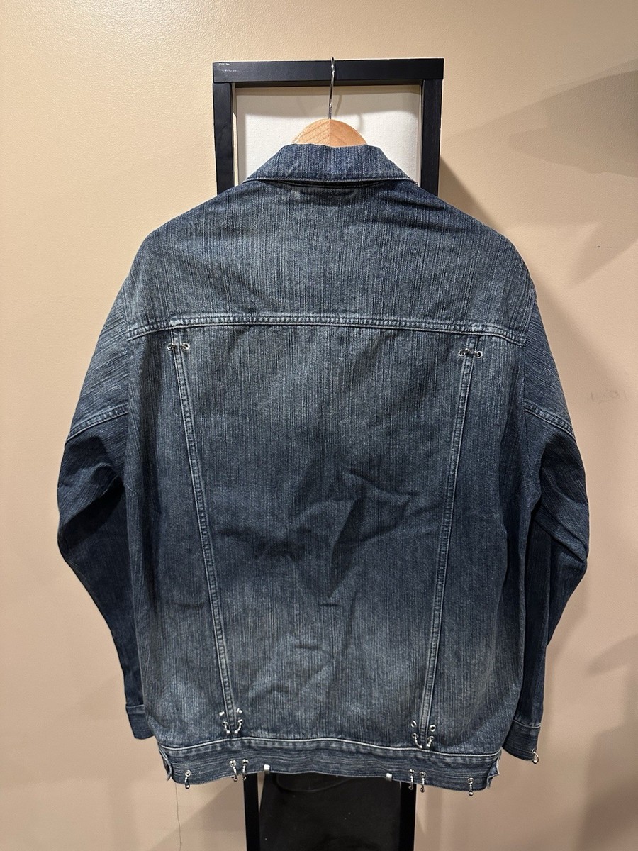 Balenciaga Pierced Dark Blue Wash Denim SS24 Sample Jacket | eBay