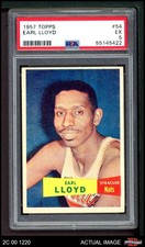 1957 Topps #54 Earl Lloyd Nationals-BSKB RC West Virginia St PSA 5 - EX