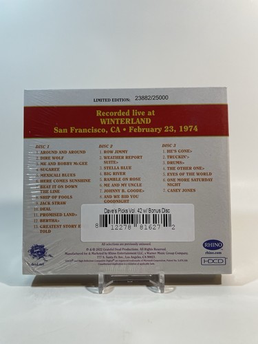 Grateful Dead - Dave's Picks 42 - Winterland SF 2/23/74 3CD SEALED w/ Bonus Disc - Picture 2 of 4