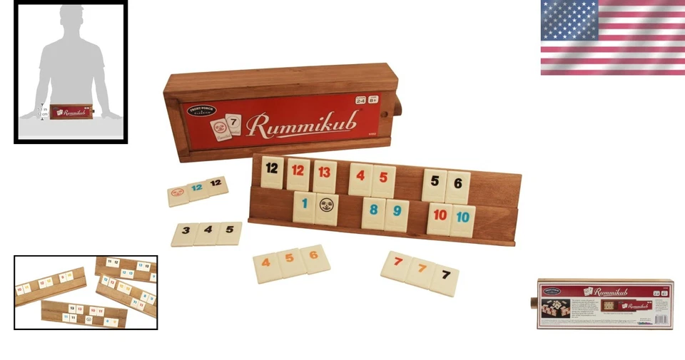 Classic Rummikub Set with Elegant Wooden Case - 106 Tiles & Travel-Friendly - Image 2 of 4