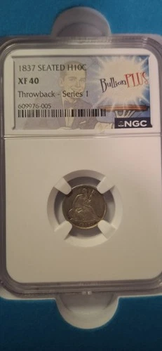 1837 Seated Liberty Half Dime Silver XF 40 NGC No Stars Philadelphia