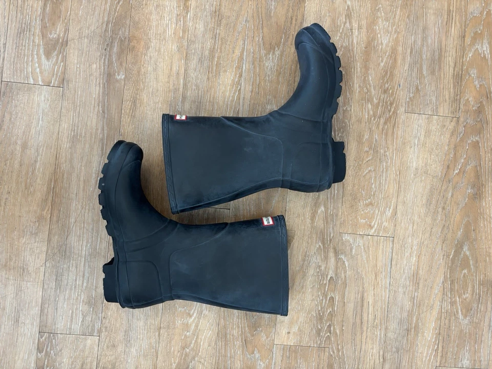 Hunter Original Short Waterproof Rain Boots Womens 9 Matte Wellies 11" Mid Calf - Image 3 of 4