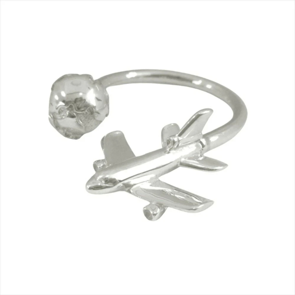 Tiffany & Co Sterling Silver Plane Globe Airplane Keychain Key