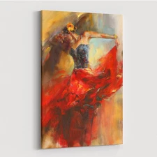Dancing Lady Oil Paintings Canvas Wall Art Decor Framed Painting for Living R...