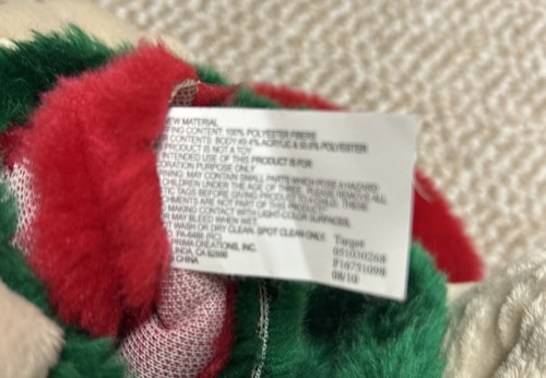 Vintage PRIMA Christmas Stocking 3D Golden Retriever 19” Stuffed Plush Red Green - Picture 5 of 5
