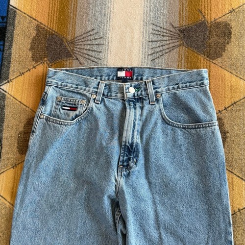 Jeans Tommy Hilfiger Vintage Bandera Grande Denim Azul Para Hombre Talla 30x32 Años 90 Y2K - Imagen 5 de 9