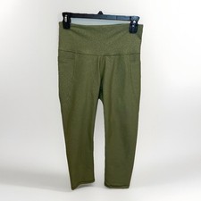 Old Navy Women  s Leggings Size Medium Elevate Pockets Green Jacquard Print