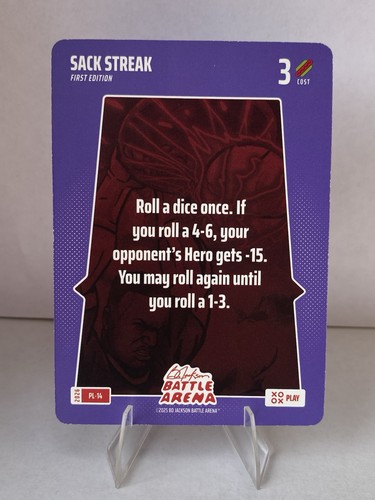 2026 Bo Jackson Battle Arena SACK STREAK #PL-14 Play Card SSP 1st Edition