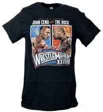 John Cena Vs The Rock Match WrestleMania 28 XXVIII Black T-shirt