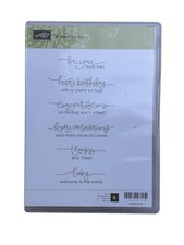 Stampin Up A Word For You Cling Phrases Set of 6 120528