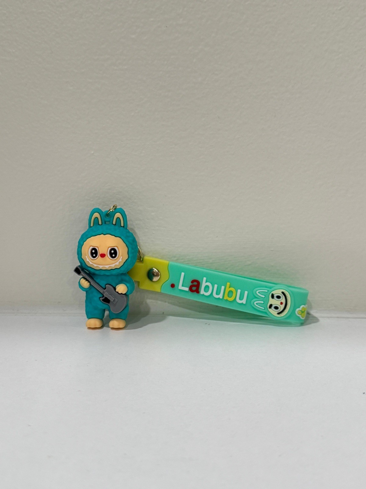 Labu.bu Keychain Set. Size 3” Cartoon Charm with Guitar Perfect For Purse/Keys.