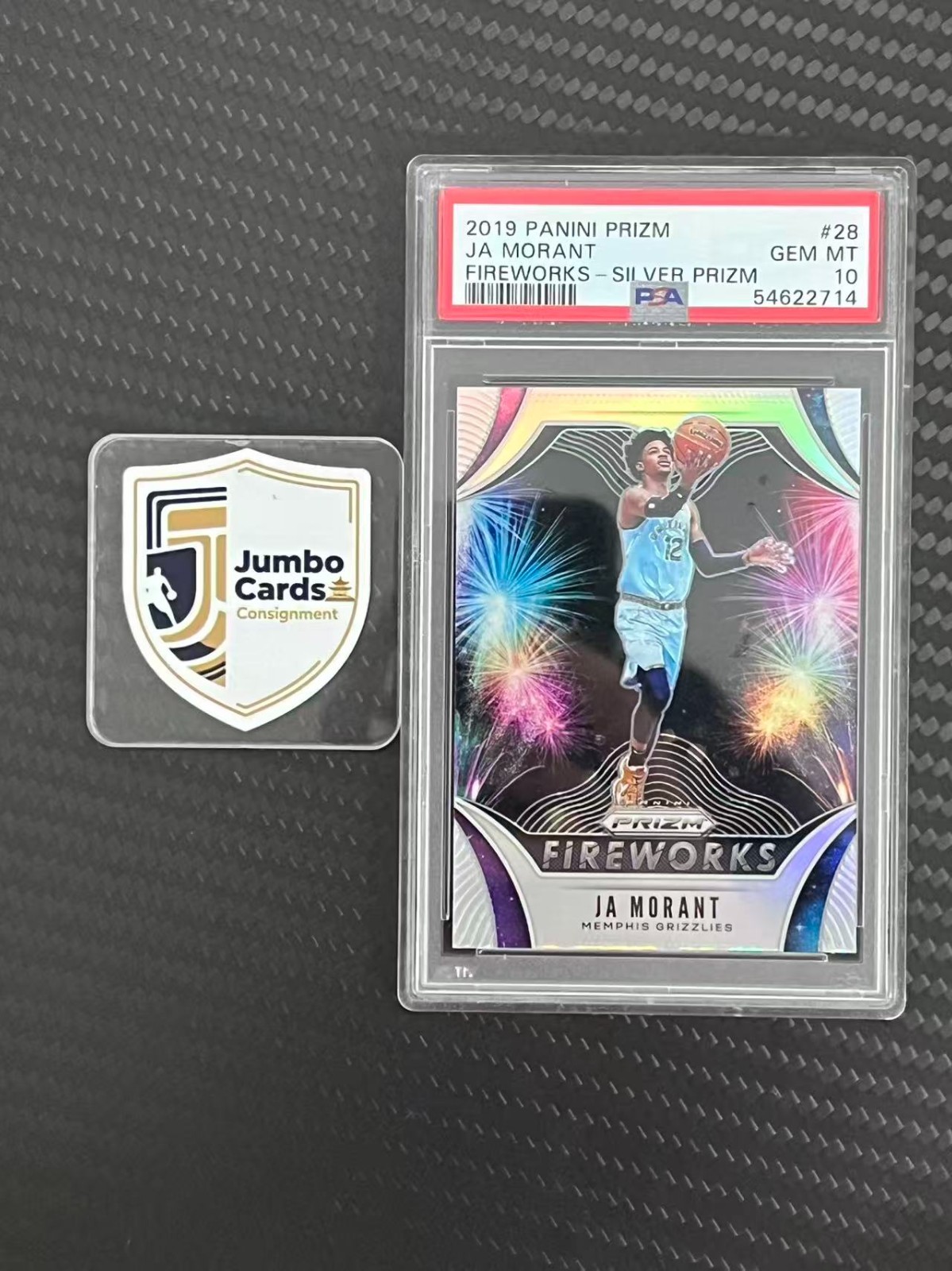 Ja Morant 2019-20 Panini Prizm Fireworks - Silver Prizm #28 PSA 10