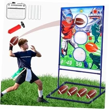 Football Toss Game with 4 Inflatable Balls, Football Throwing Target Games for 