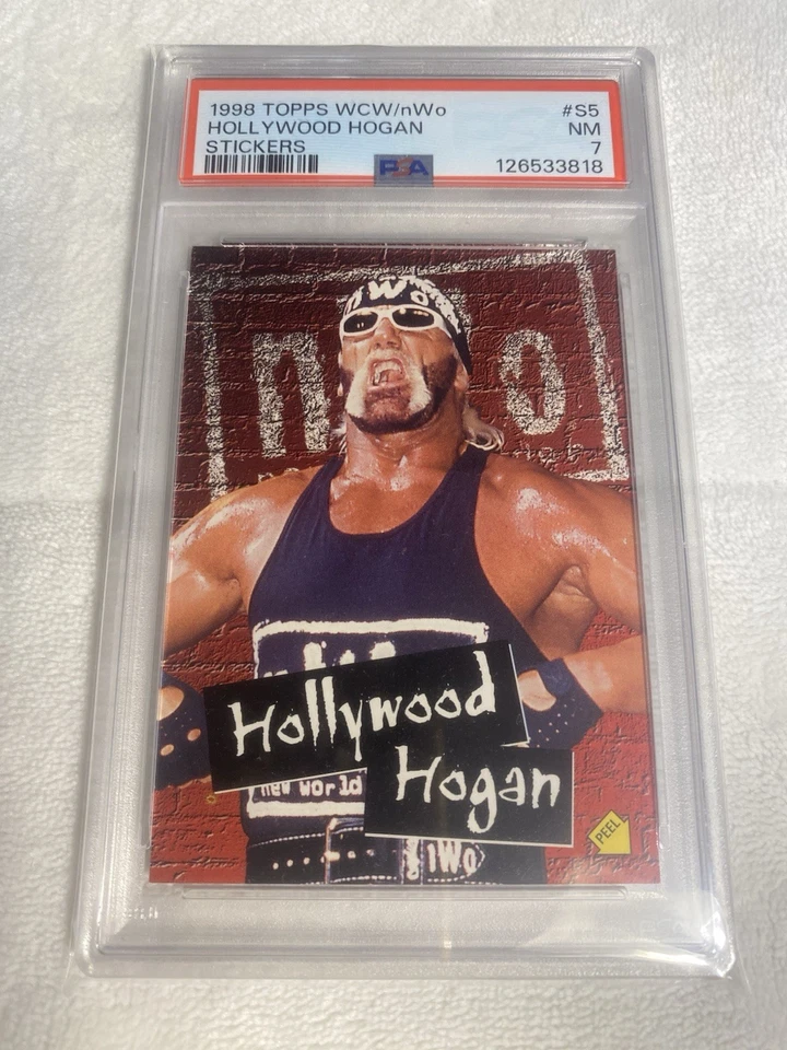 1998 Topps WCW/NWO Sticker Hollywood Hulk Hogan Graded PSA 7 NM WWE Hall Of Fame - Image 2 of 3