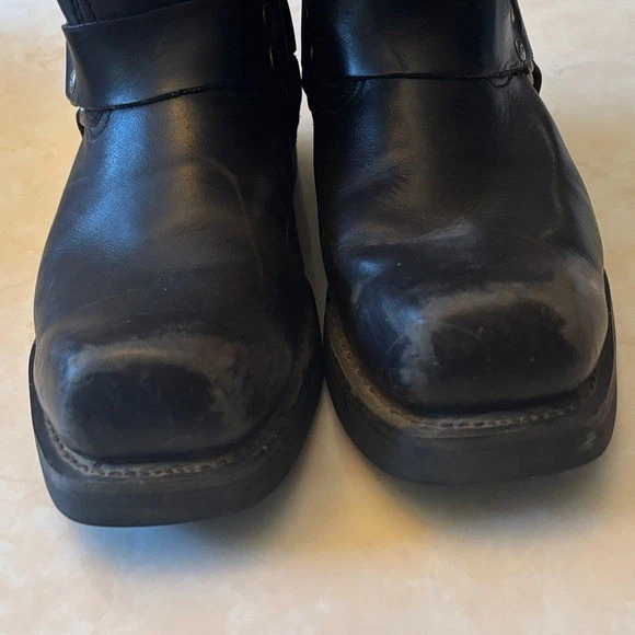 Harley-Davidson Hombres Negro Mega Arnés Cuero Botas de Motocicleta Talla 10.5 Foto 4 de 4