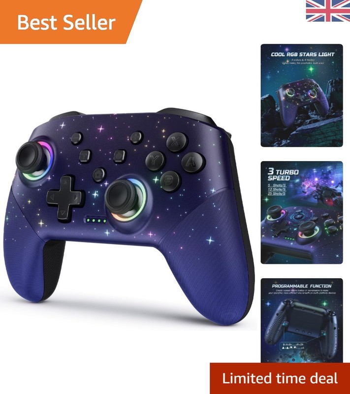 Multi-Platform Wireless Game Controller - Adjustable RGB Light & Motion Control