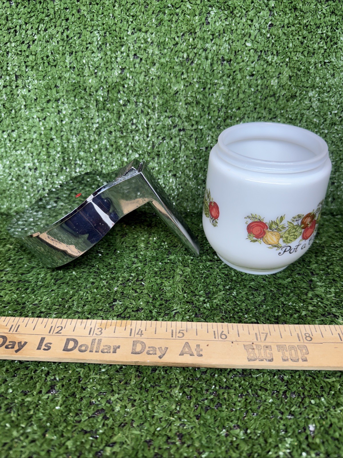 Vintage Gemco Corning Ware Pot a Creme Creamer Pitcher Spice of Life Milk Glass